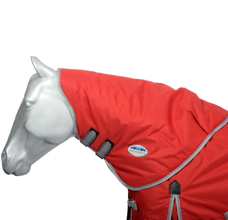 WeatherBeeta ComFiTec Classic Neck Rug Lite Size Warmblood Red/Silver/Navy