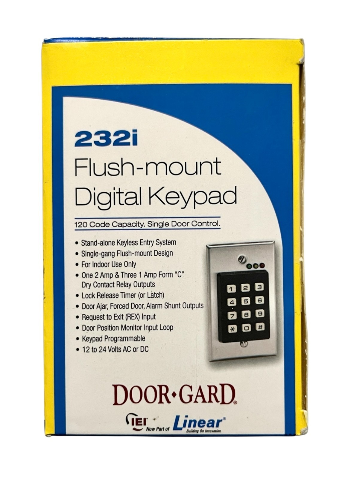 Linear Door Gard 232i Flush Mount Digital Keypad Indoor