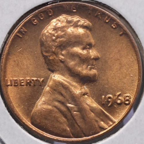 1968 Brilliant Uncirculated Lincoln cent.