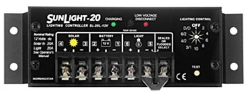 Morningstar SL-20L-24V SunLight - 20 amp 24 volt Solar Charge Controller w/LVD