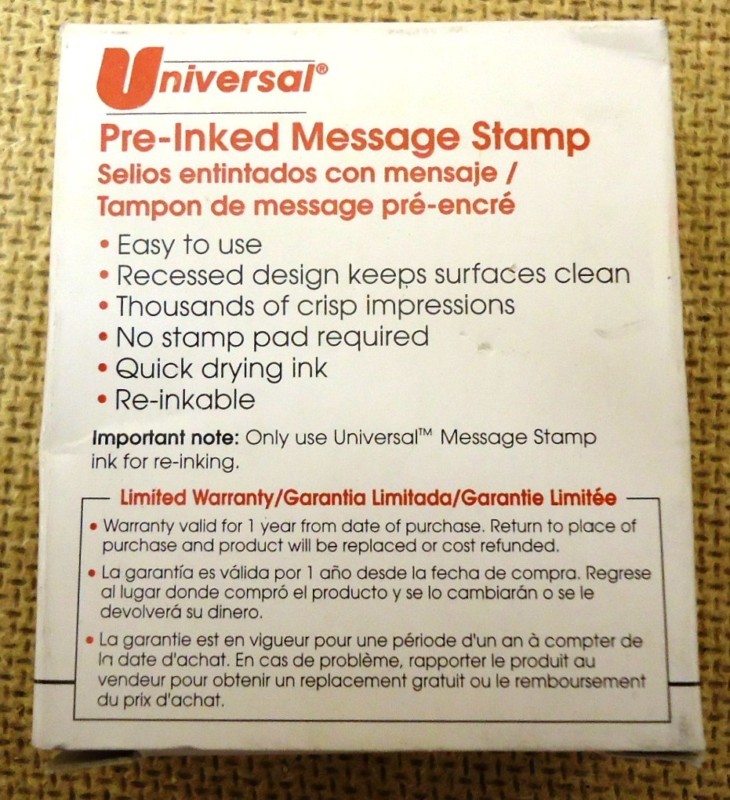 Universal Pre-Inked Message Stamp "Confidential"