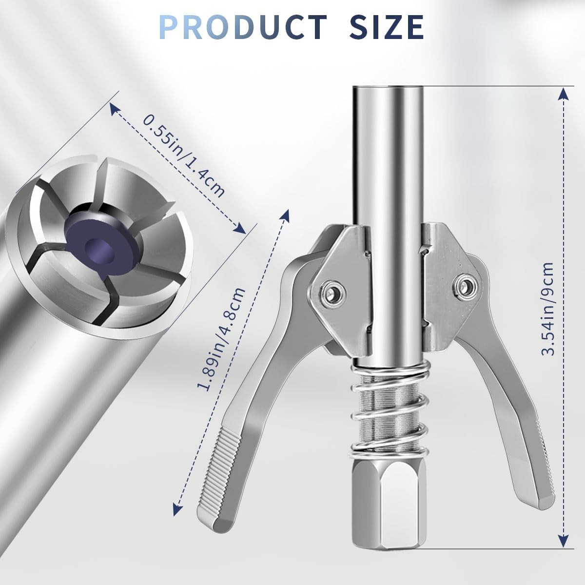 Grease Gun Coupler Double Handle, High Pressure, Quick Release Lock Oil Nozzles