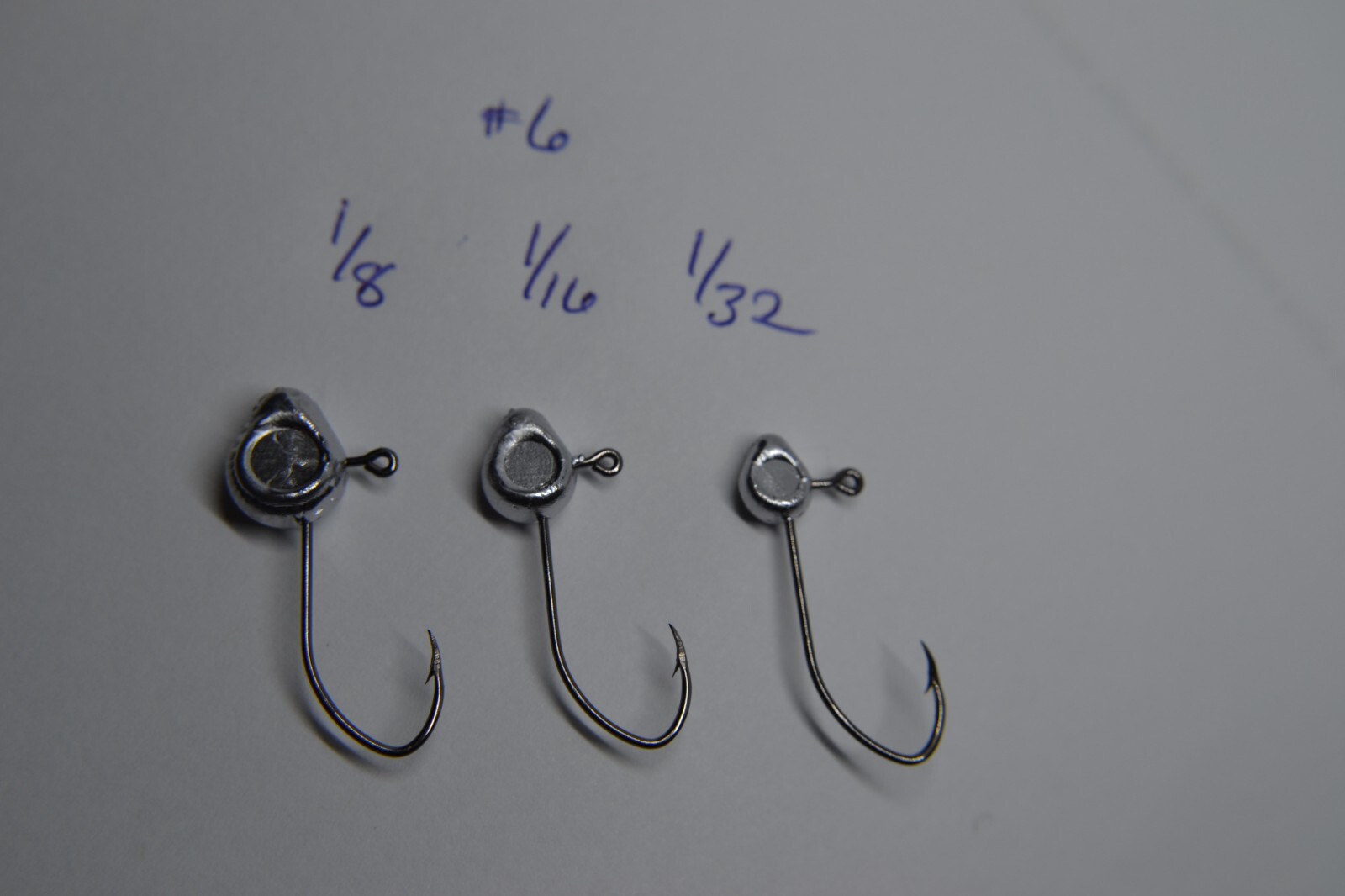 1/32,1/16,1/8 BIG EYE MINNOW JIG HEAD CRAPPIE JIG TYING #6 MUSTAD SICKLE 100