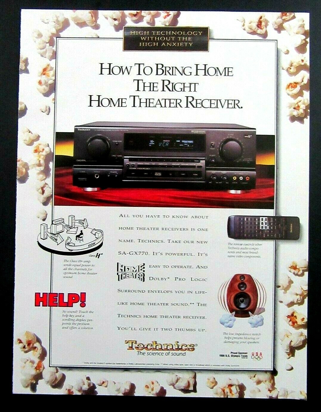 1994 TECHNICS Home Theater Receiver Magazine Ad