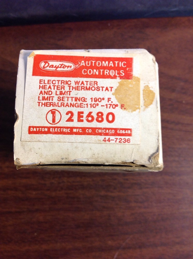 Dayton Elec. Water Heater Thermostat and Limit 2E680