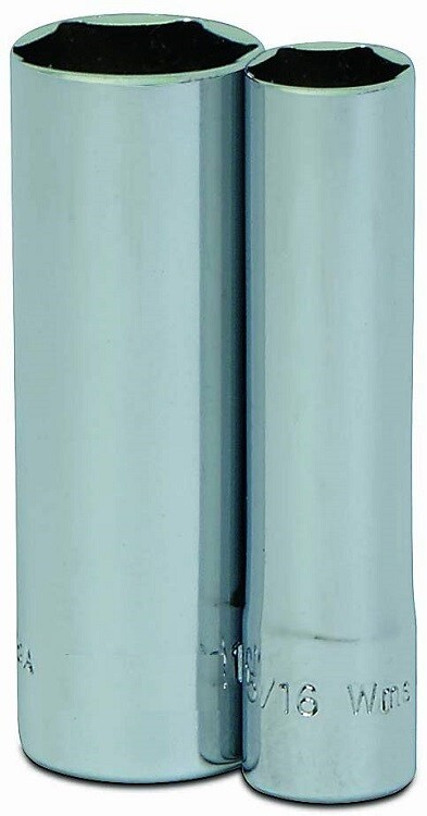 1/4" Drive Deep 6-Point Sockets, SAE, High-Polished Chrome Finish, Williams