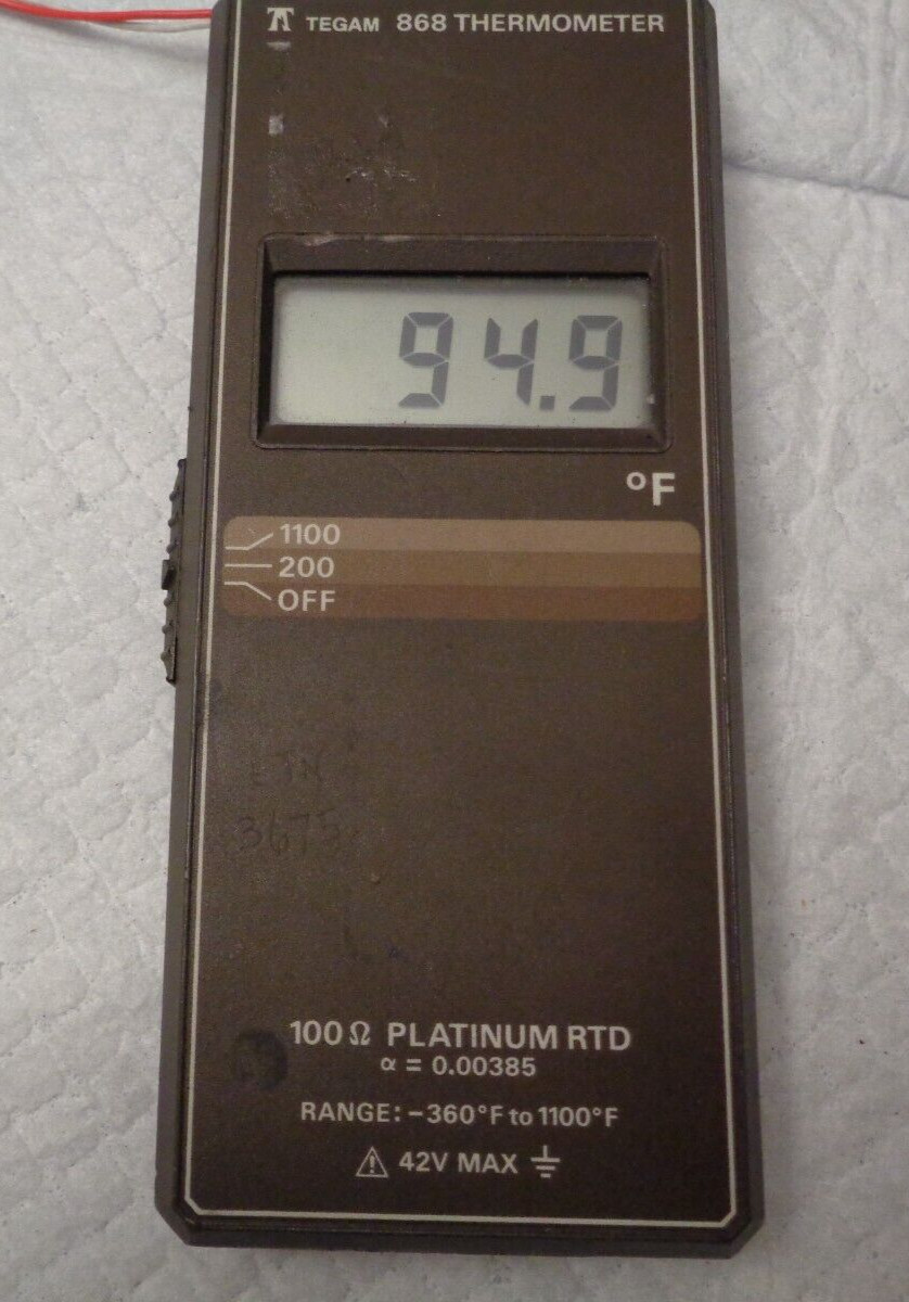 Tegam 868 100 Ohm Platinum RTD Thermometer, -360 to 100 Degrees F Range