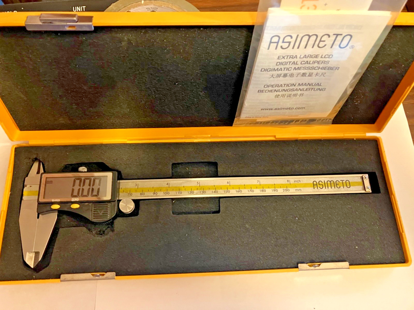 Gently used (8") Digital Asimeto  Brand Calipher.       See notes below!!