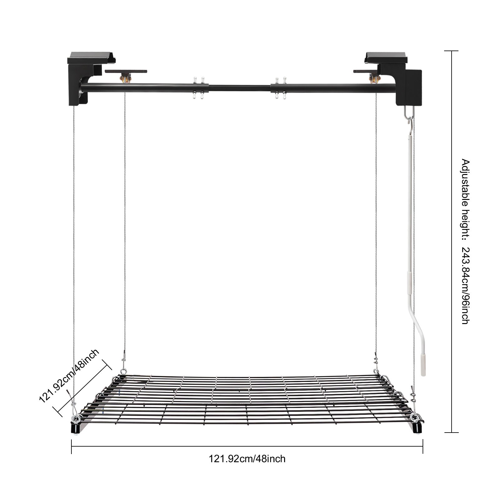 250lbs Overhead Garage Lifting Storage Rack Ceiling Mount Hanging Organizer Unit