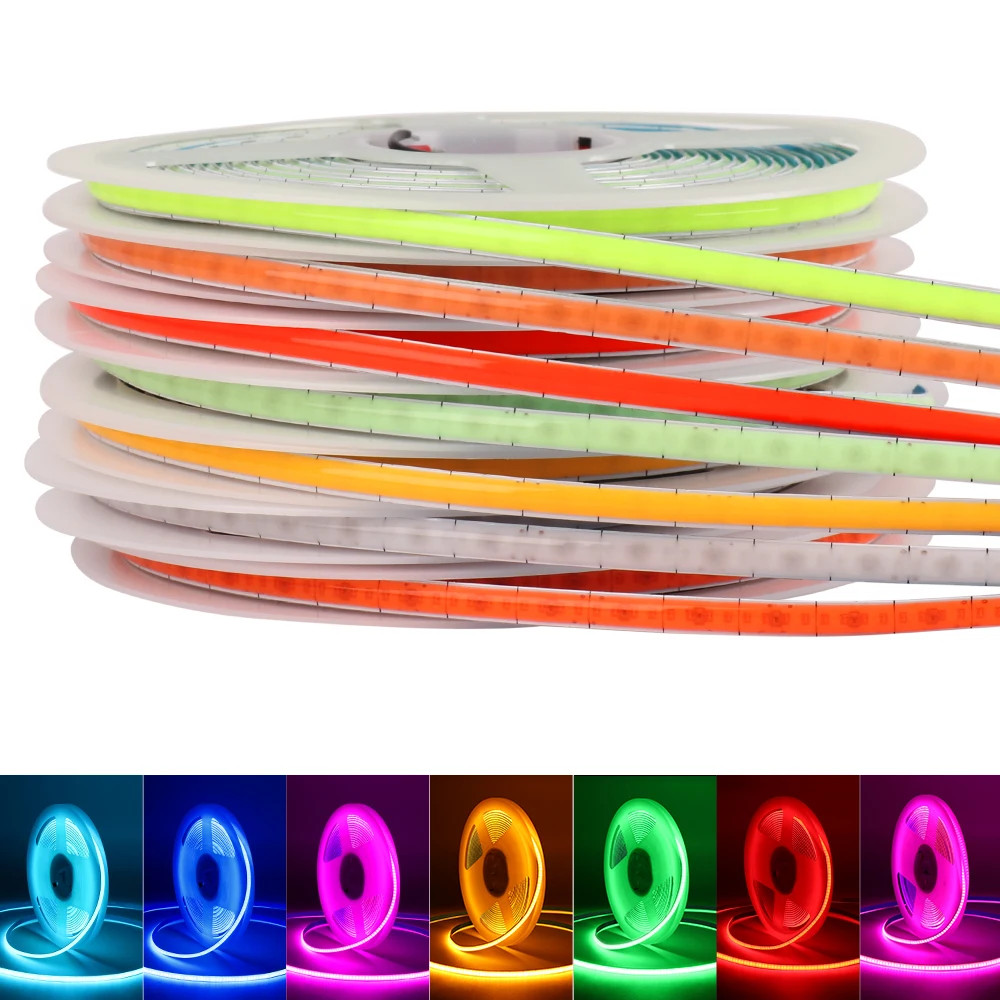 5mm Thin COB LED Strip Lights Linear Lighting 12V 400leds/m Flexible LED Ribbon