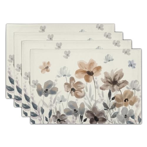 Floral Placemats 12×18 Inches Set of 4 12*18 in Cute Watercolor Floral
