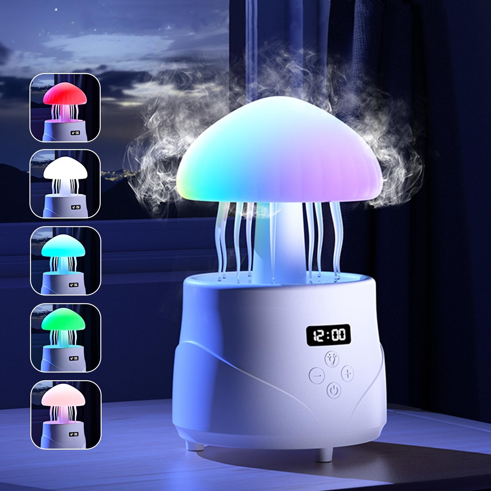 AVEKI Jellyfish Humidifiers for Bedroom with Bluetooth Speaker, 600ml Cute Hu...