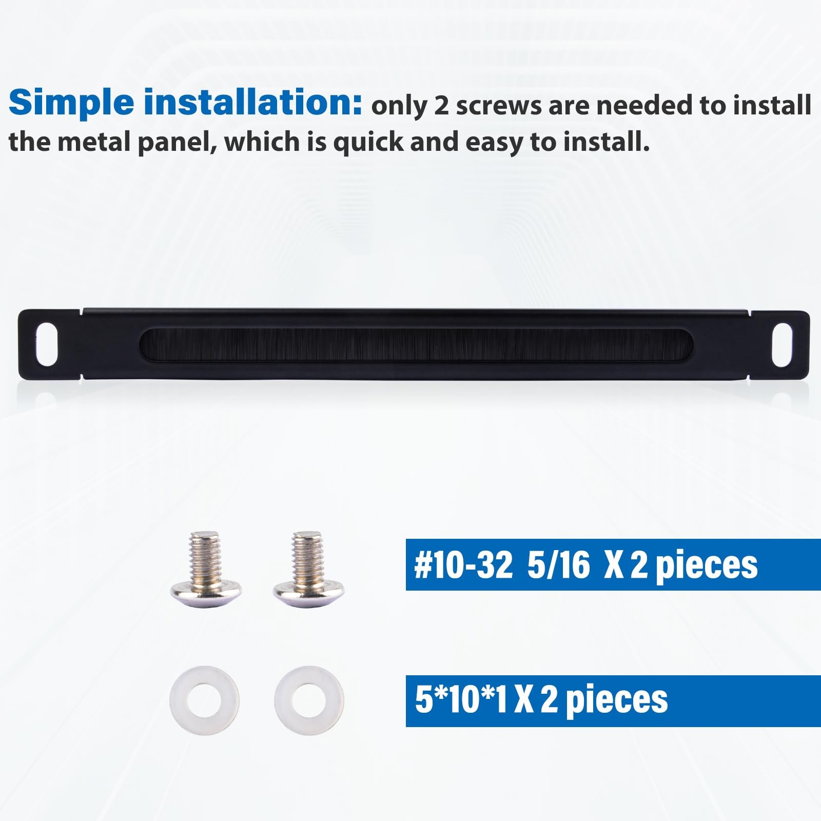 0.5U Brush Cable Manager Rack Mount Management Panel 10 Inch Server DeskPi
