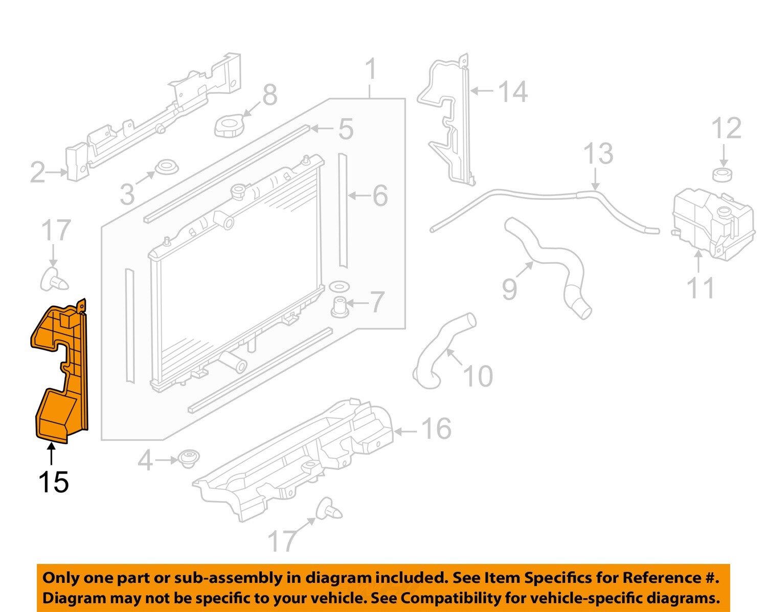NISSAN OEM 18-20 Rogue Cooling Radiator Components-Air Guide 215595HK0A