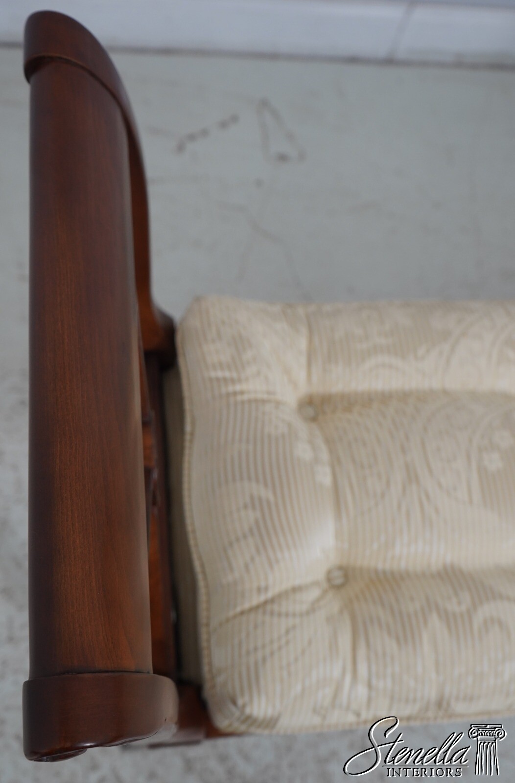67126: Regency Style Tufted Upholstered Seat Window Bench