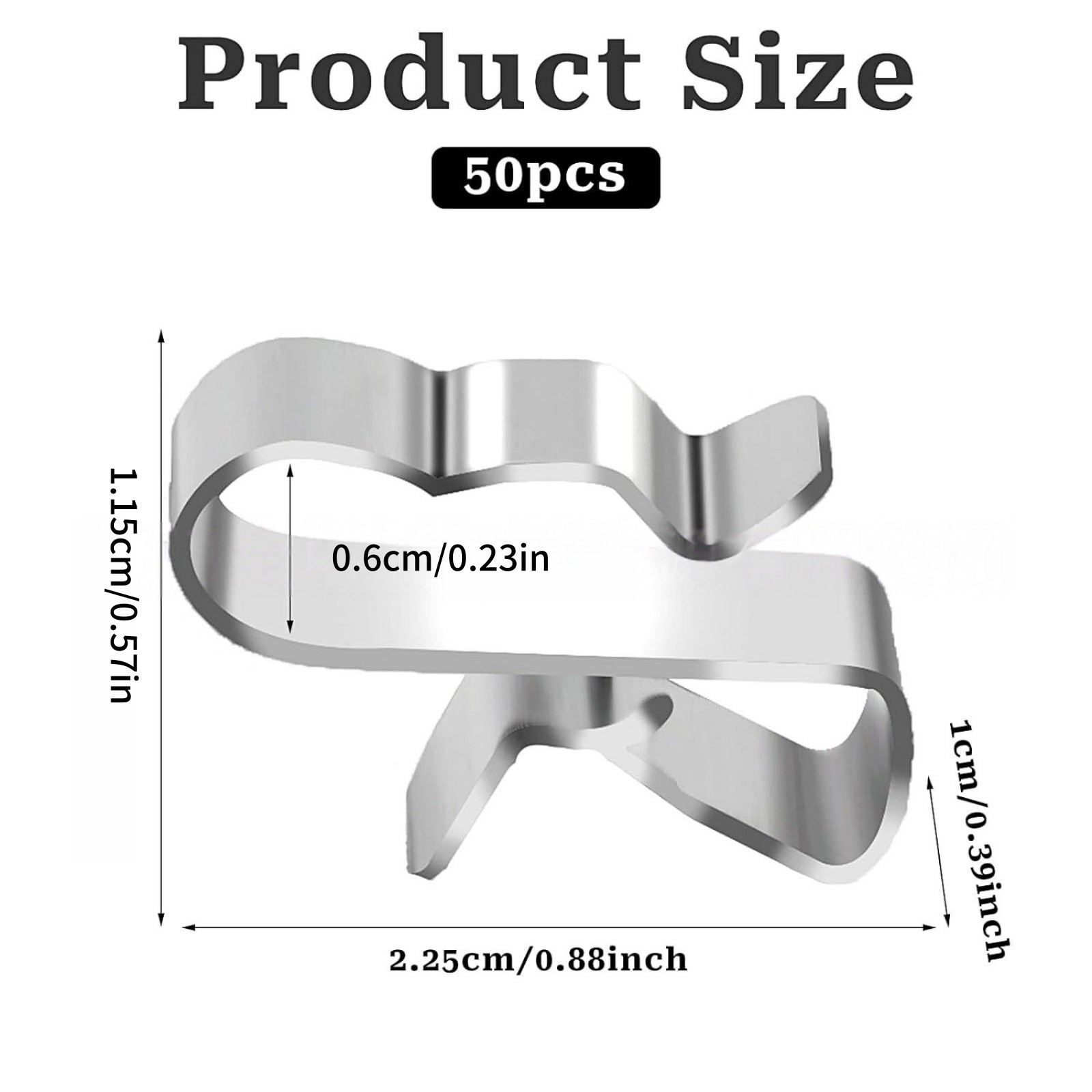 50 Pcs Solar PV Cable Clip 304 Stainless Steel Rustproof for Solar Panel System