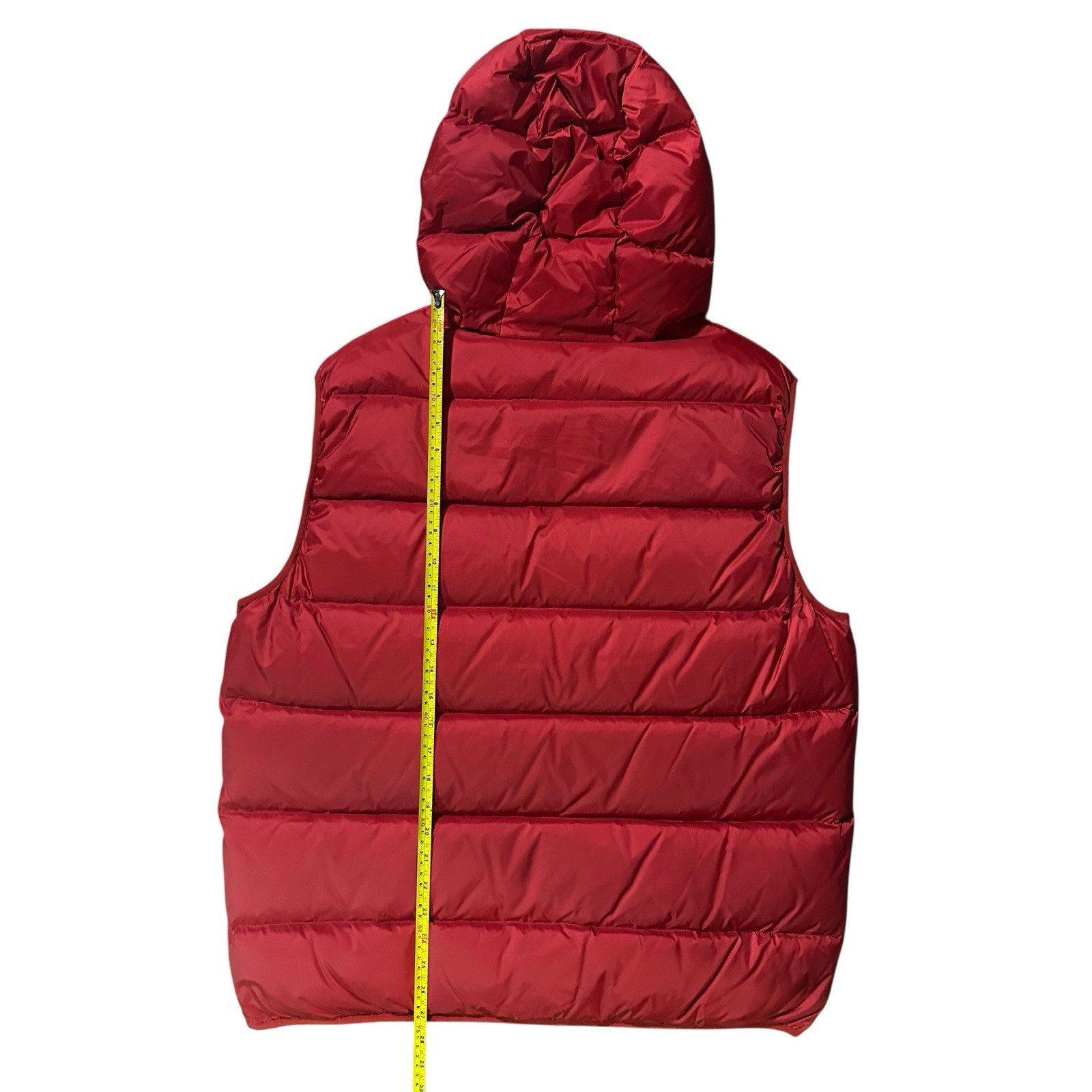 Michael Kors Red Blue Hooded Down Puffer Vest Weather Engineered Size XL