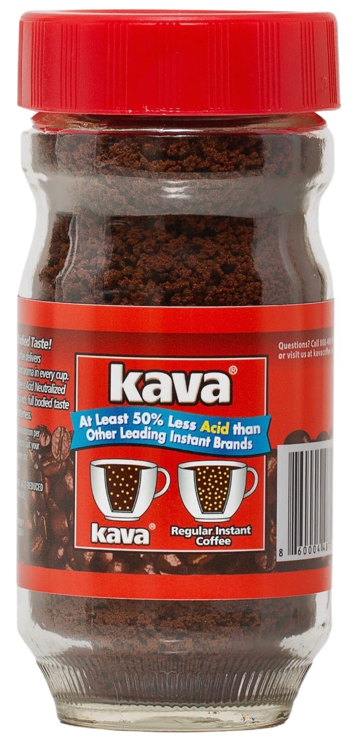 Kava Coffee Low Acid Neutralized Instant Coffee, 4 Ounce Pack of 3