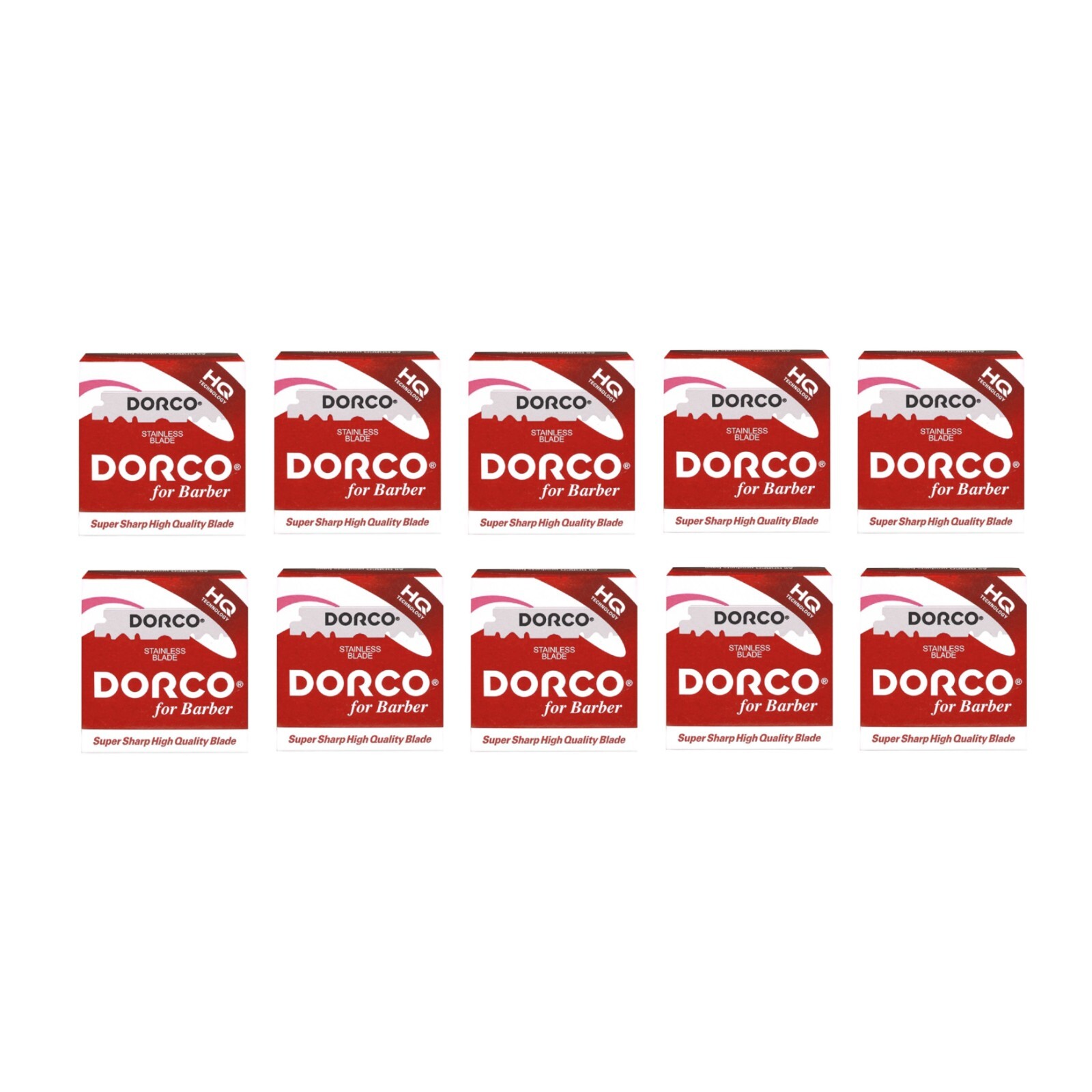 Dorco Stainless Steel Single Edge Razor Blades 100ct - Red - 10 Pack