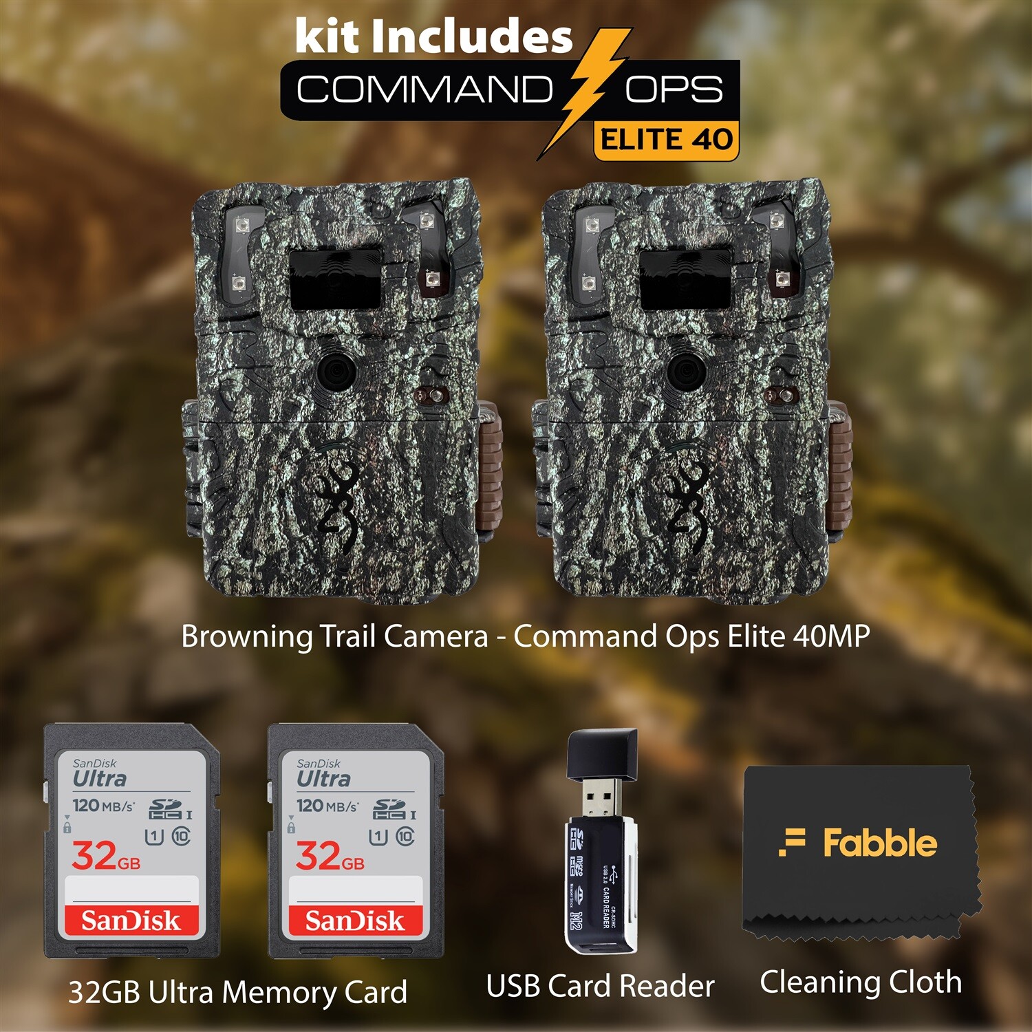 Browning Command Ops Elite 40MP Trail Camera 2-Pack Bundle