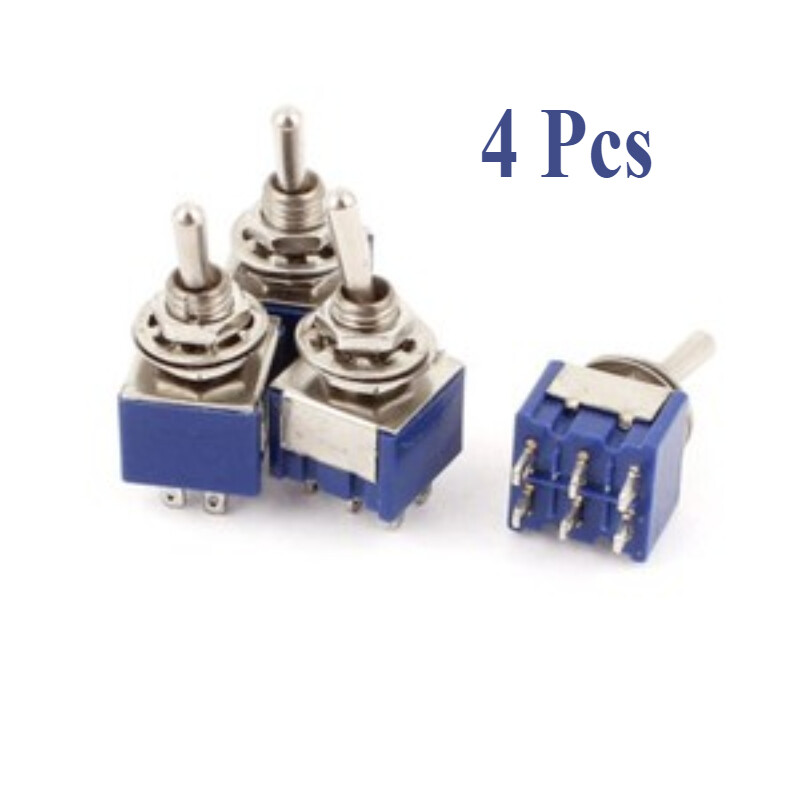 4 Pcs AC 6A 125V 2 Position 6Pins DPDT ON-ON Micro Mini Toggle Switch