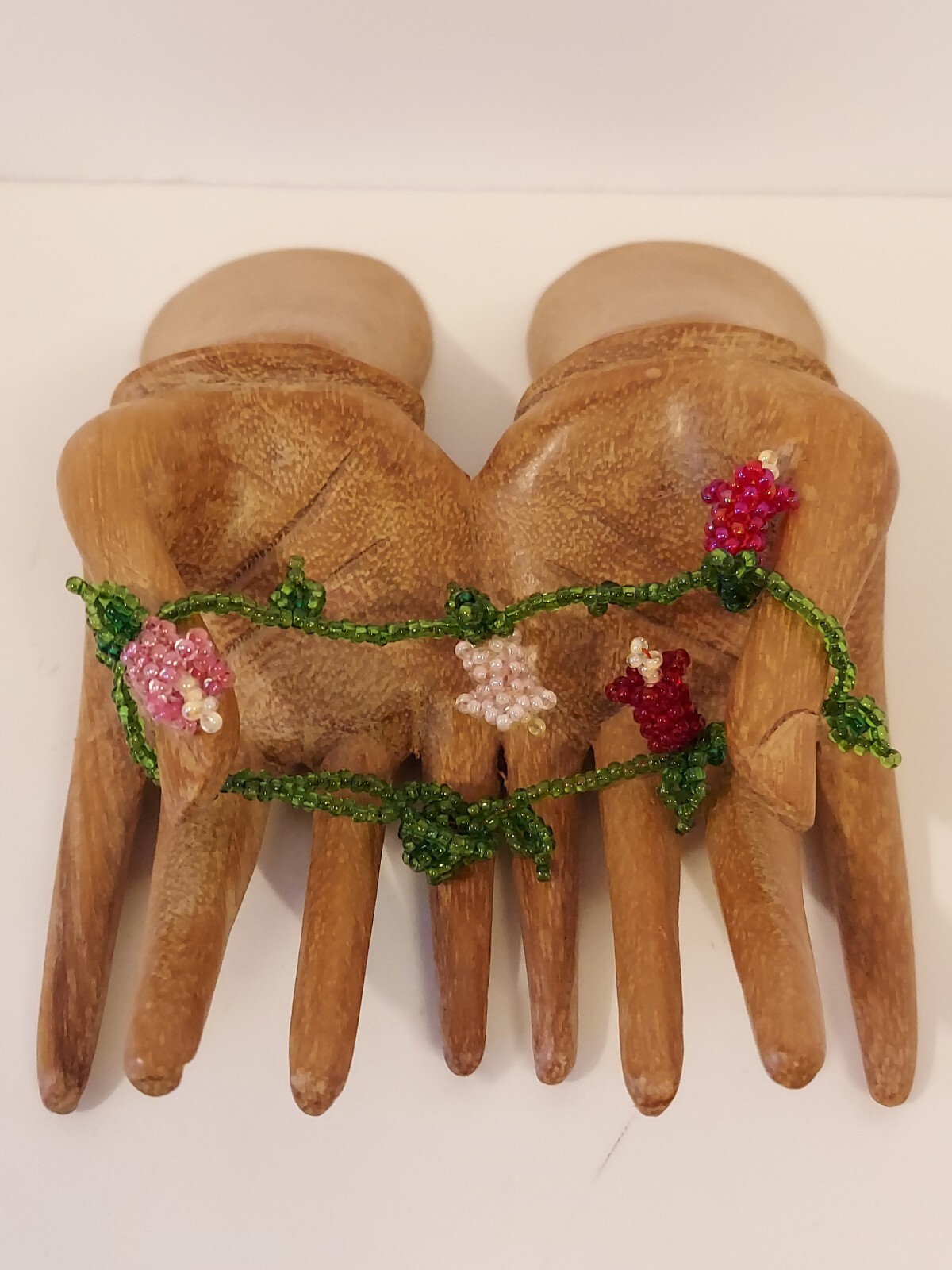 Handmade Seed Bead Flowers Bracelet