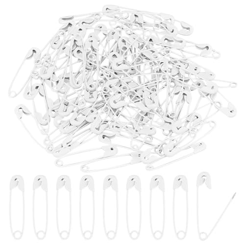 100PCS 1" Safety Pins, Colored Safety Pins Bulk Sewing Pins for DIY White