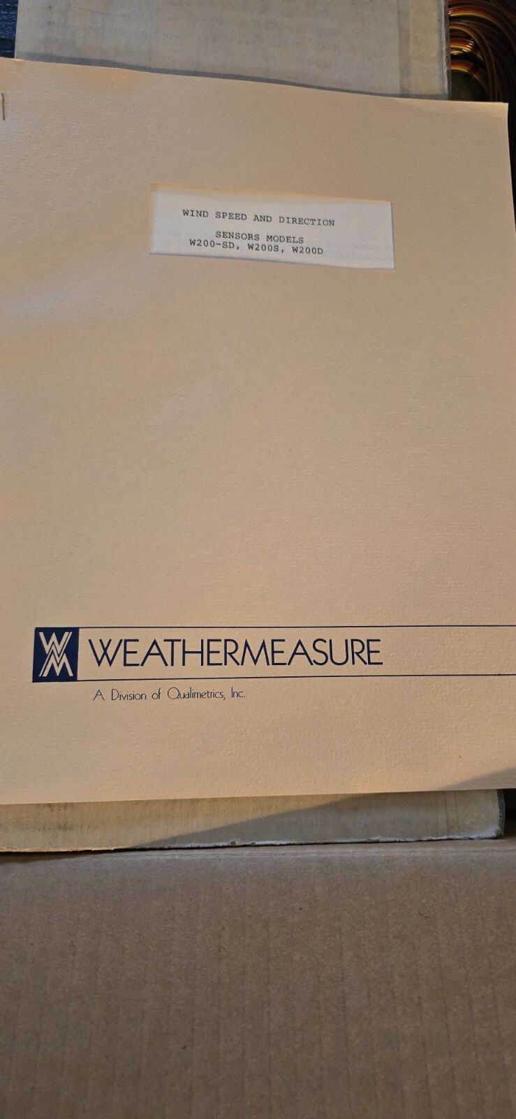 Weathermeasure W200-SD Wind Speed Sensor.