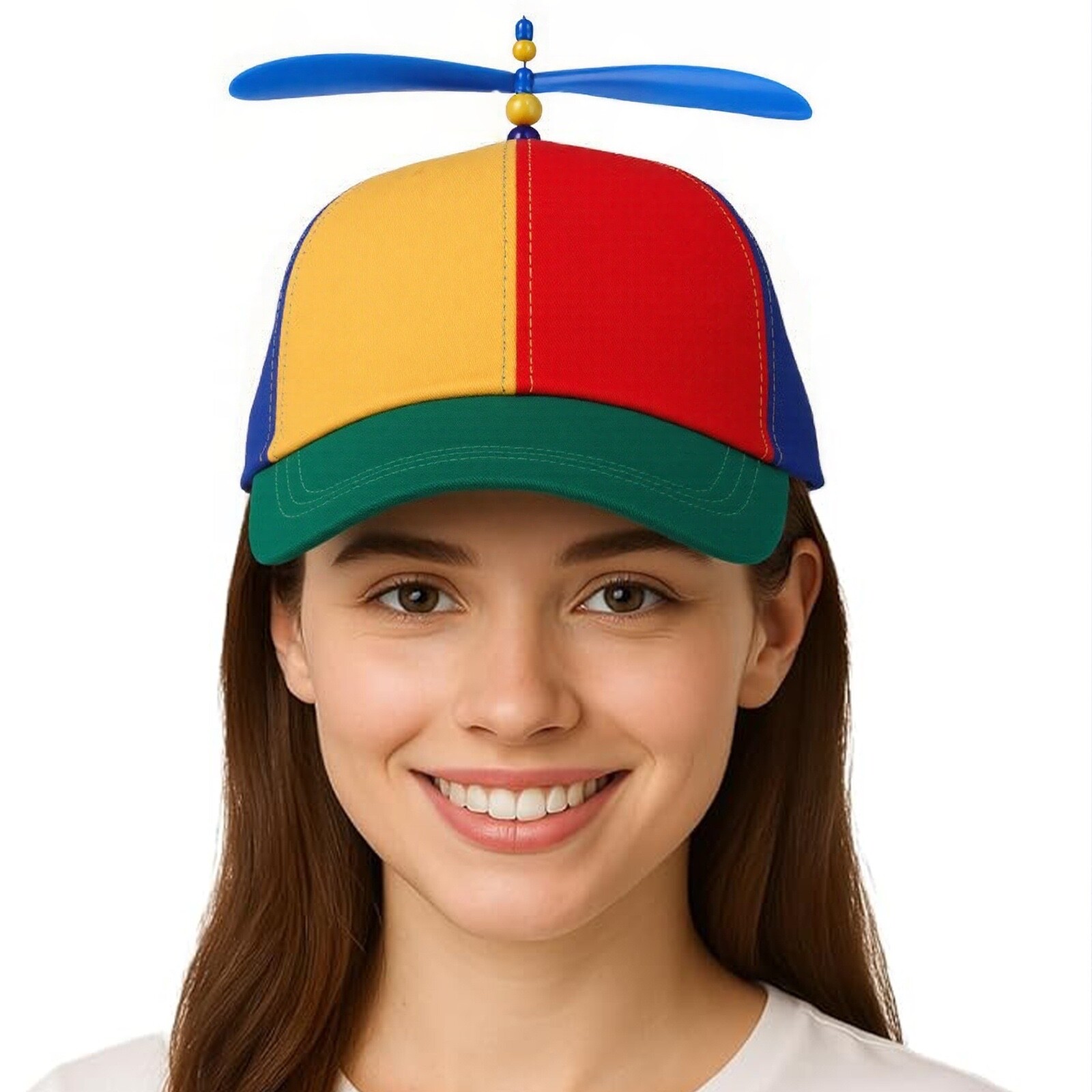 Unisex Rainbow Color Helicopter Propeller Cap Hat School Boy Fancy Dress Cap