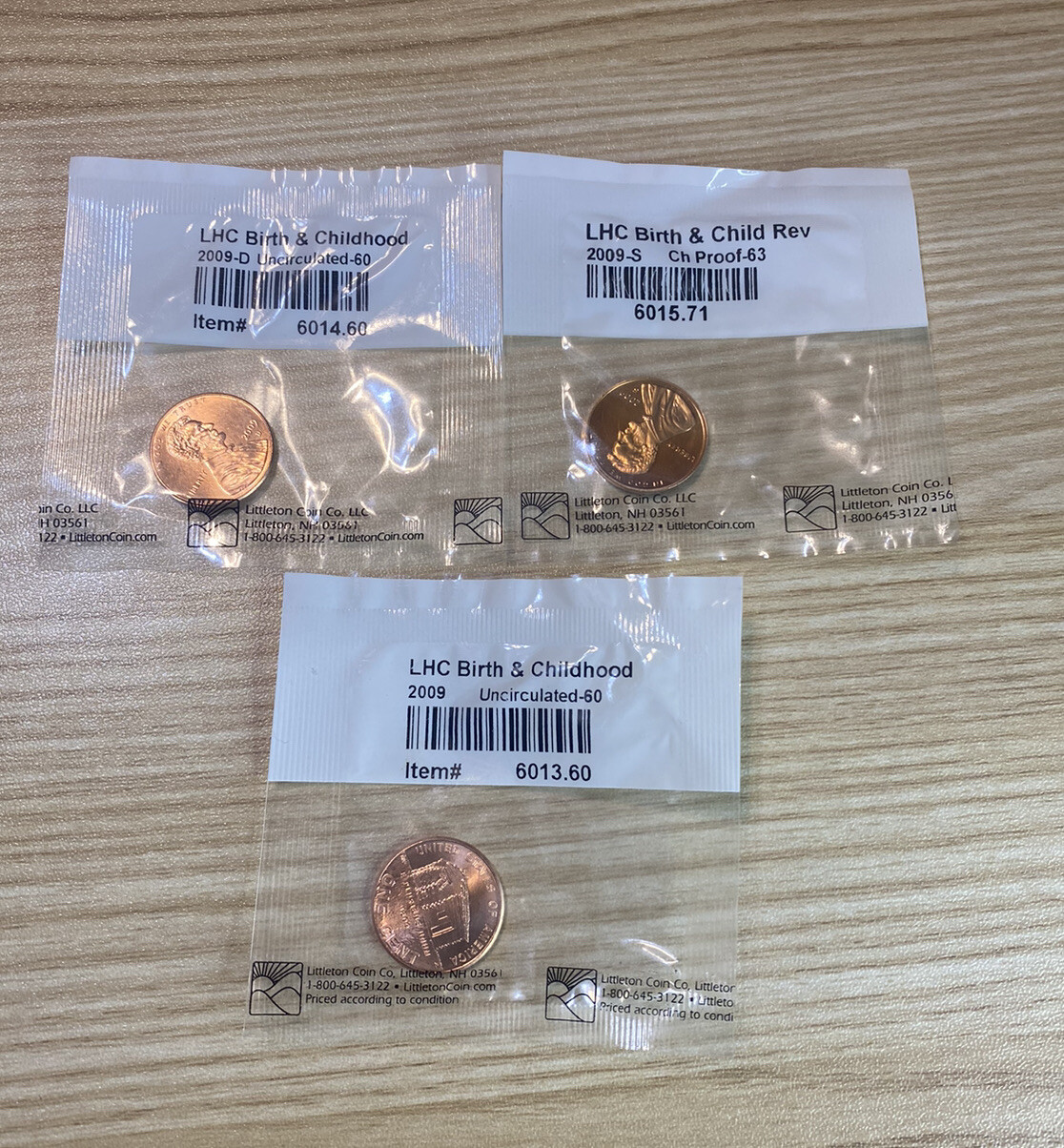 2009 PDS Set Lincoln Bicentennial Cent Birth and Early Childhood Free Shipping
