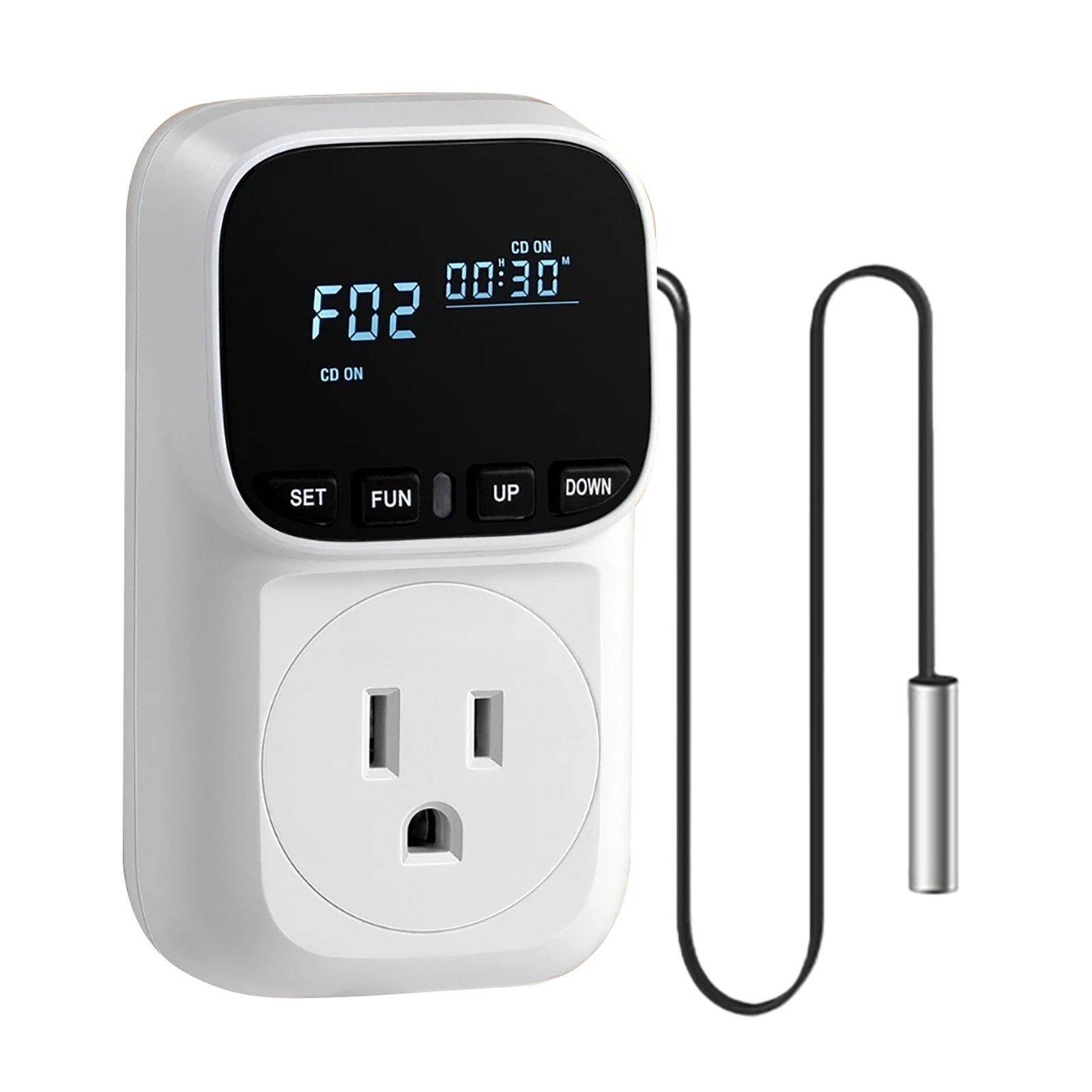 Digital Temperature Controller Plug Thermostat With Memory Function 16A Output