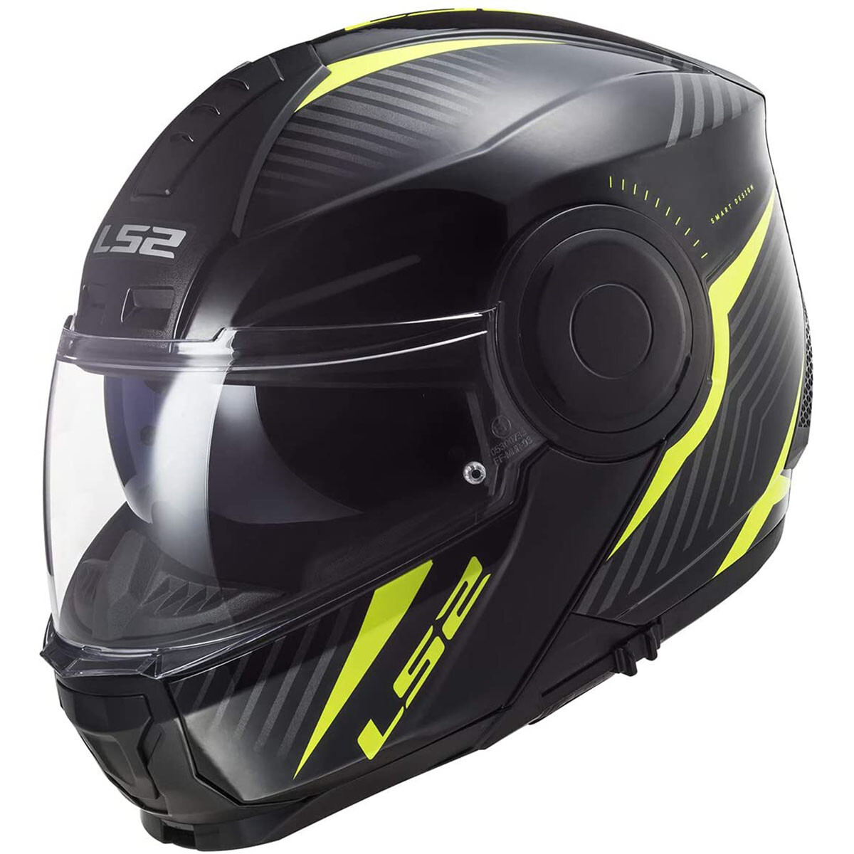 LS2 Horizon Modular Motorcycle Helmet Skid Black/Neon Yellow XSmall XS -Was $189