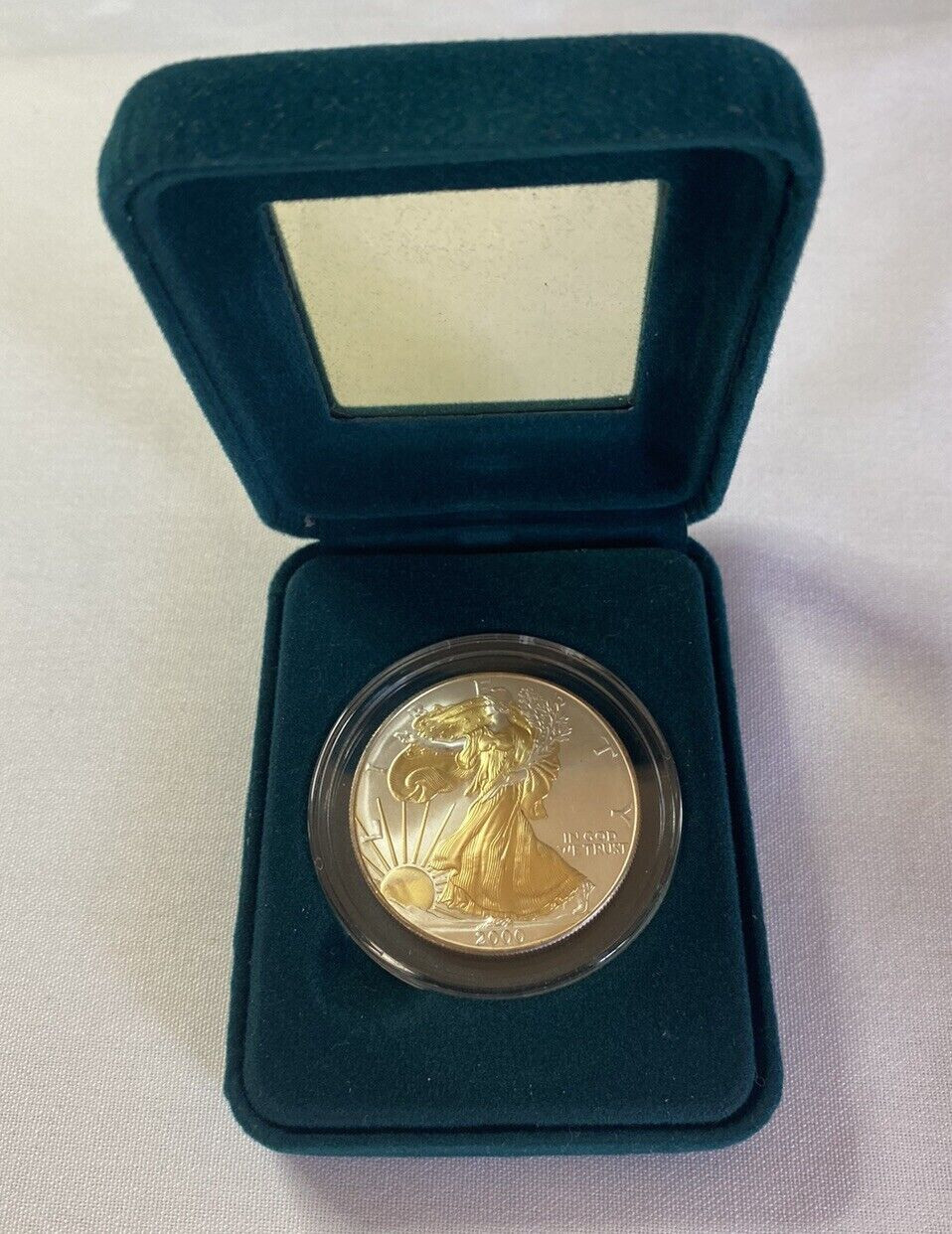 2000 - American Silver Eagle - 24K Gold Gilded - Just Beautiful, Double Sided :