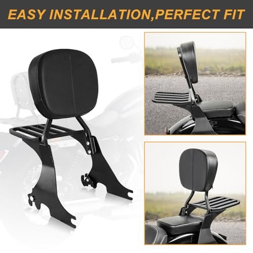 Motorcycle Passenger Low Backrest Sissy Bar with Docking Hardware Kit | Sissy
