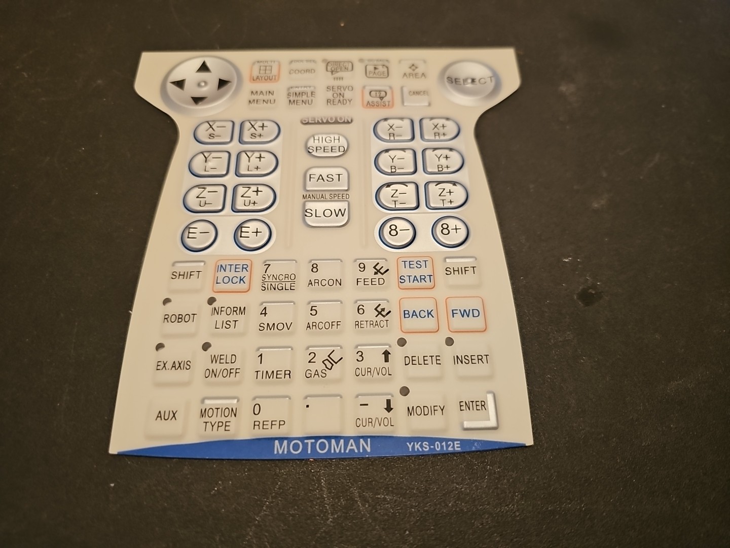 MOTOMAN TEACH PENDANT  MEMBRAIN KEYPAD/OVERLAY   YKS-012E