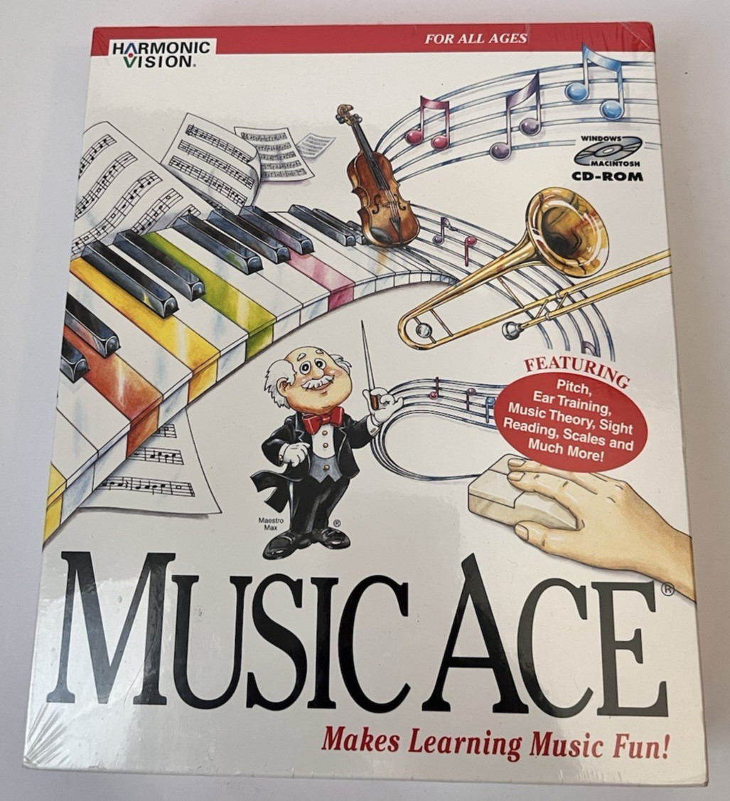 Music Ace Software Windows 3.1 95 Macintosh CD Harmonic Vision New Sealed