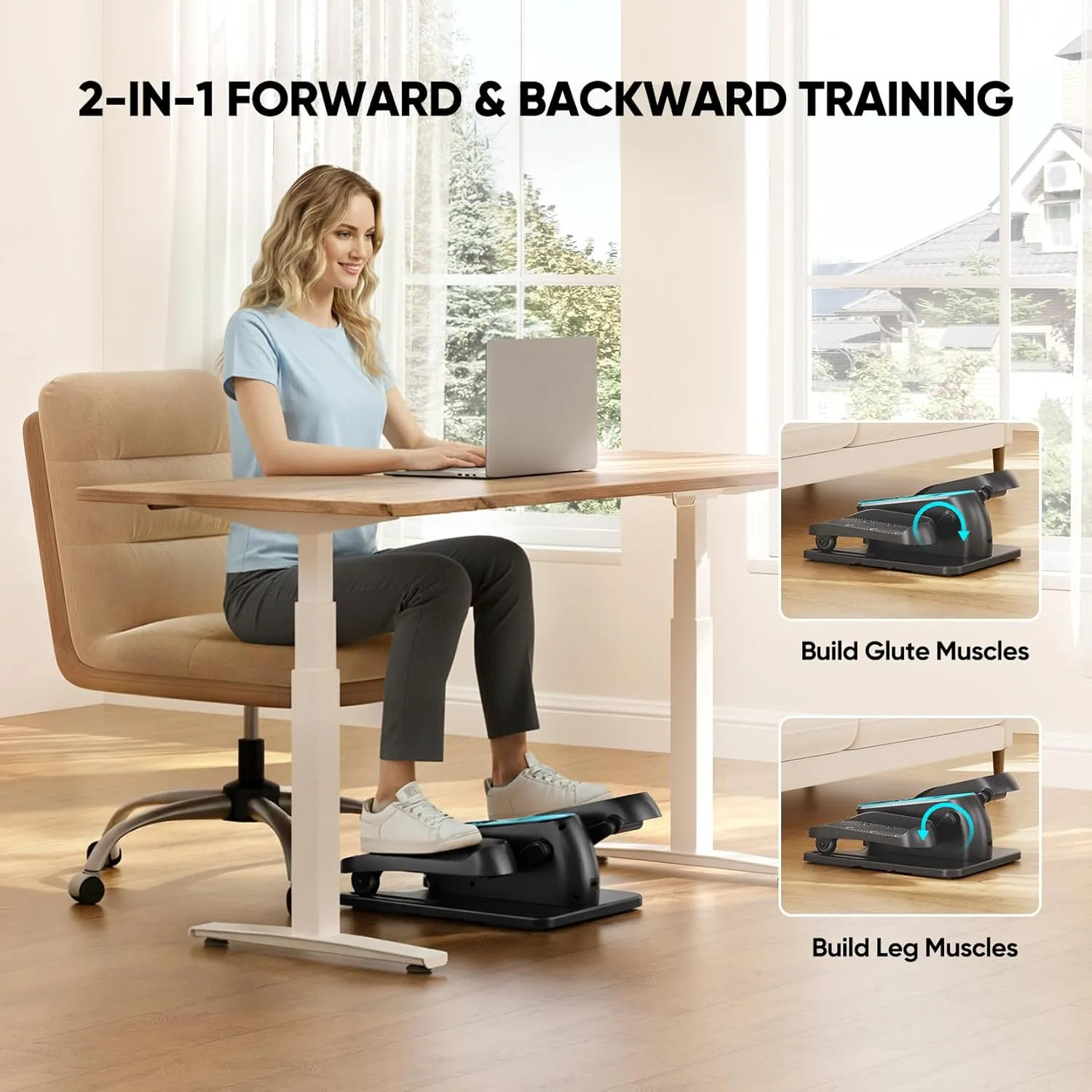 Under Desk Elliptical Machine Electric Leg Exerciser 12 Speed With Remote Con...
