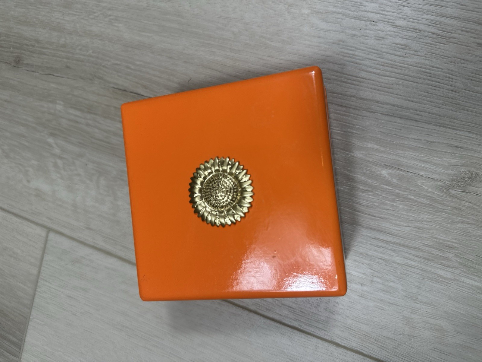 Talbots Orange Trinket Box with Sunflower 🌻