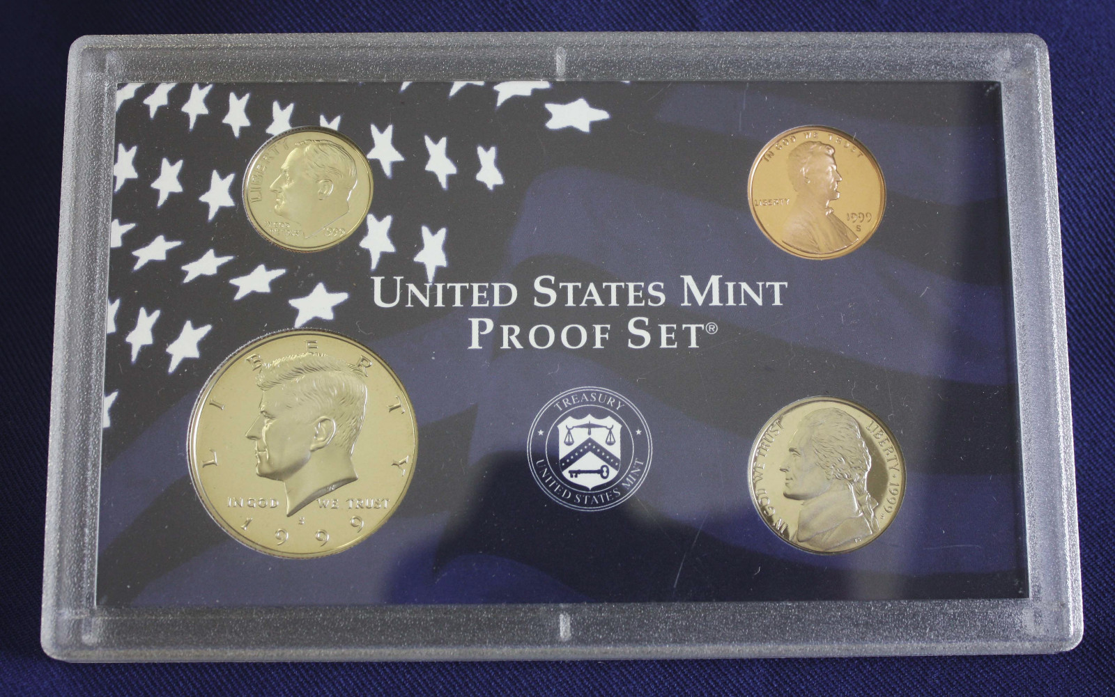 1999 S US Mint Proof Set | 9 Coins | 2-Lens  | As Pictured  | 1st State Quarters