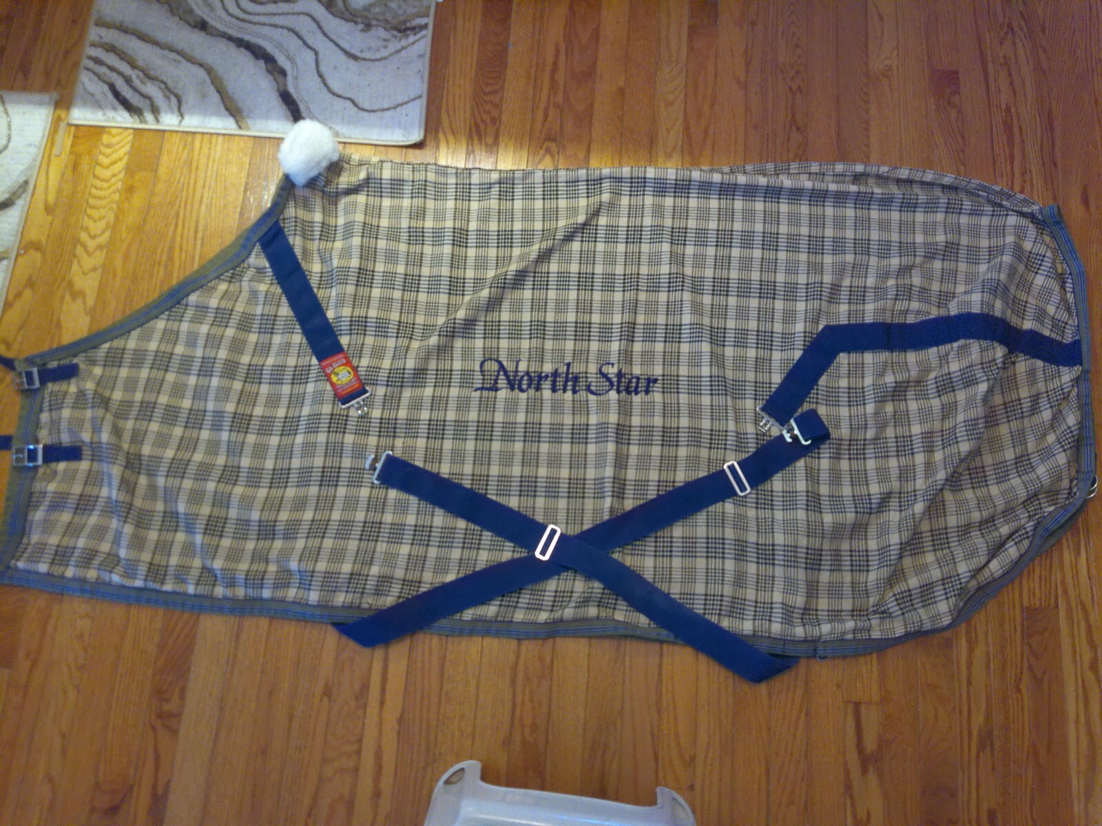 76'' Jacks mfg. Baker 5/A plaid  stable sheet 4 LBS NORTH STAR EMBROIDERED