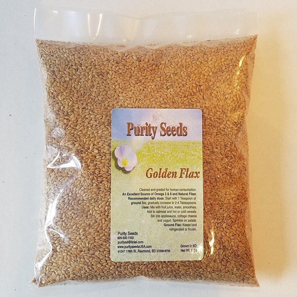 2 lb. bags Purity Seeds golden flax seed, linseed - craft for heat/cold packs