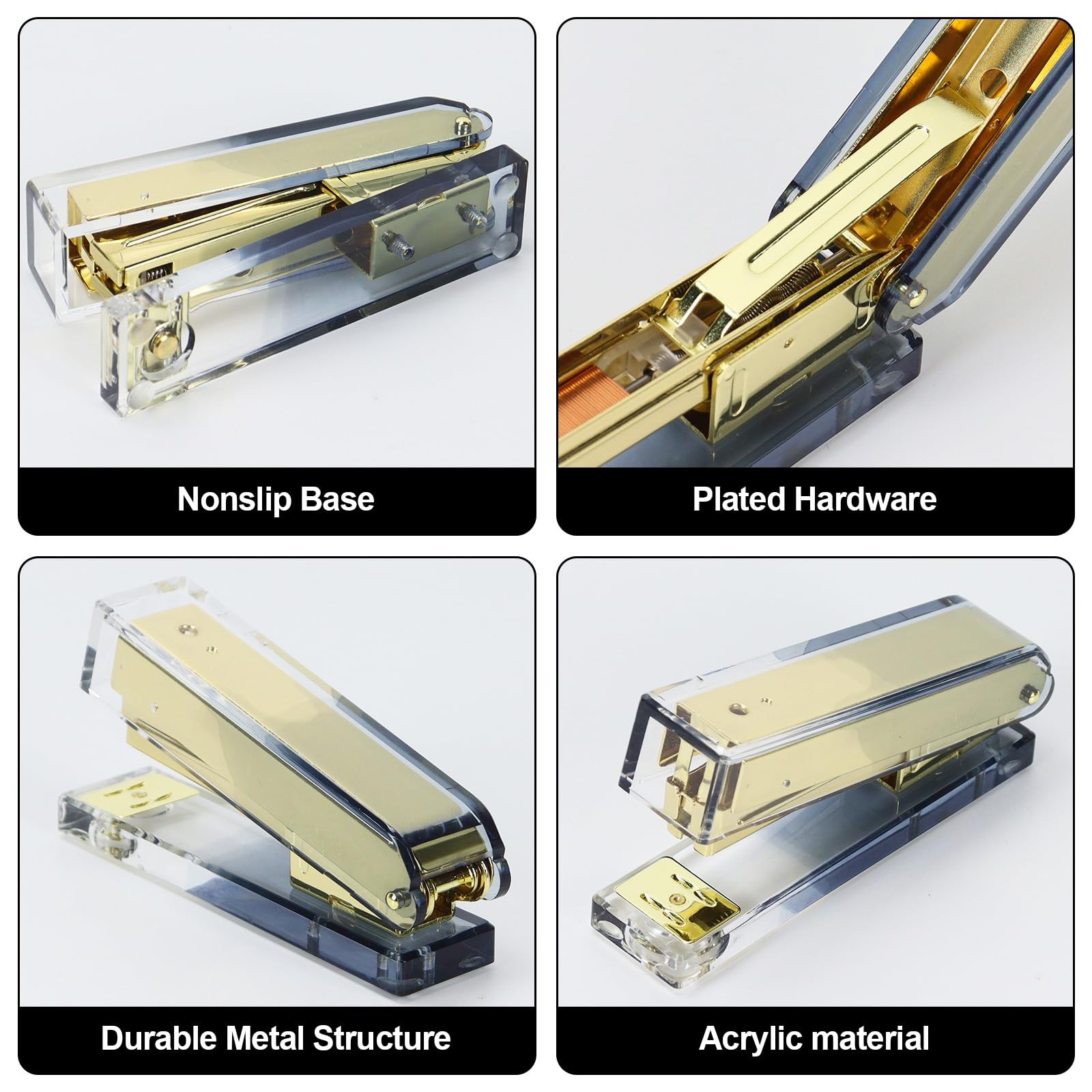 Multibey Gradient Acrylic Stapler Set, 25 Sheet Capacity Desktop Stapler with...