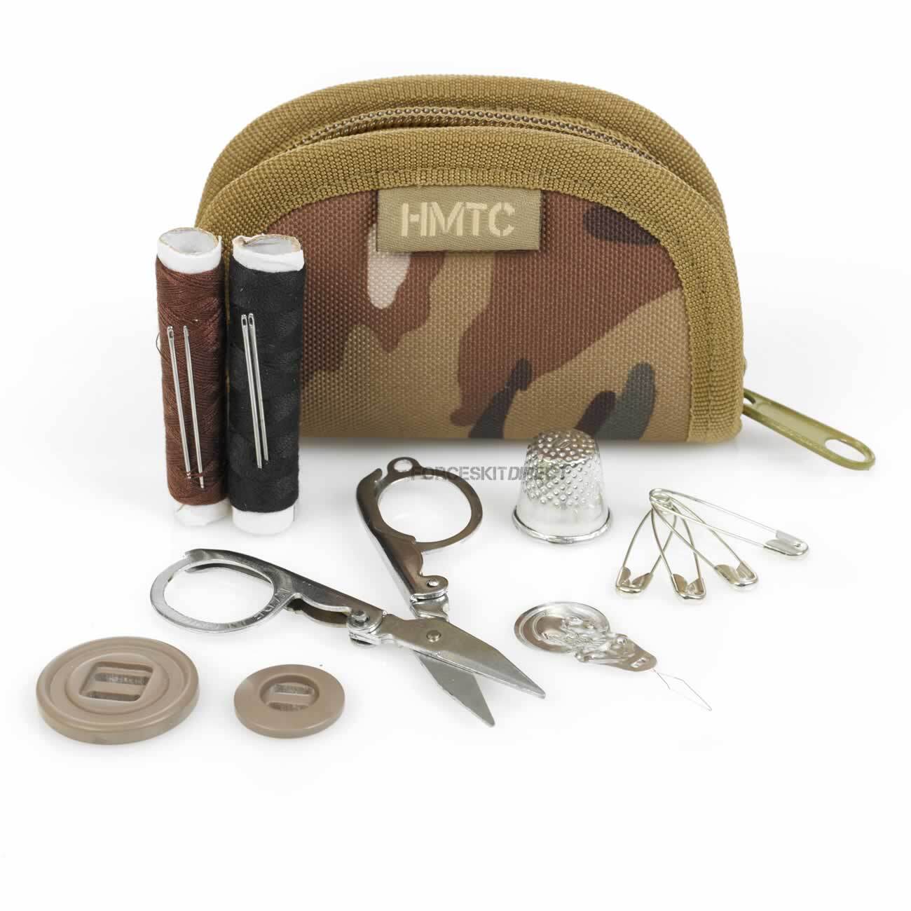 Highlander Compact Camo Sewing Kit Military Small Mini Travel Cadet Camping
