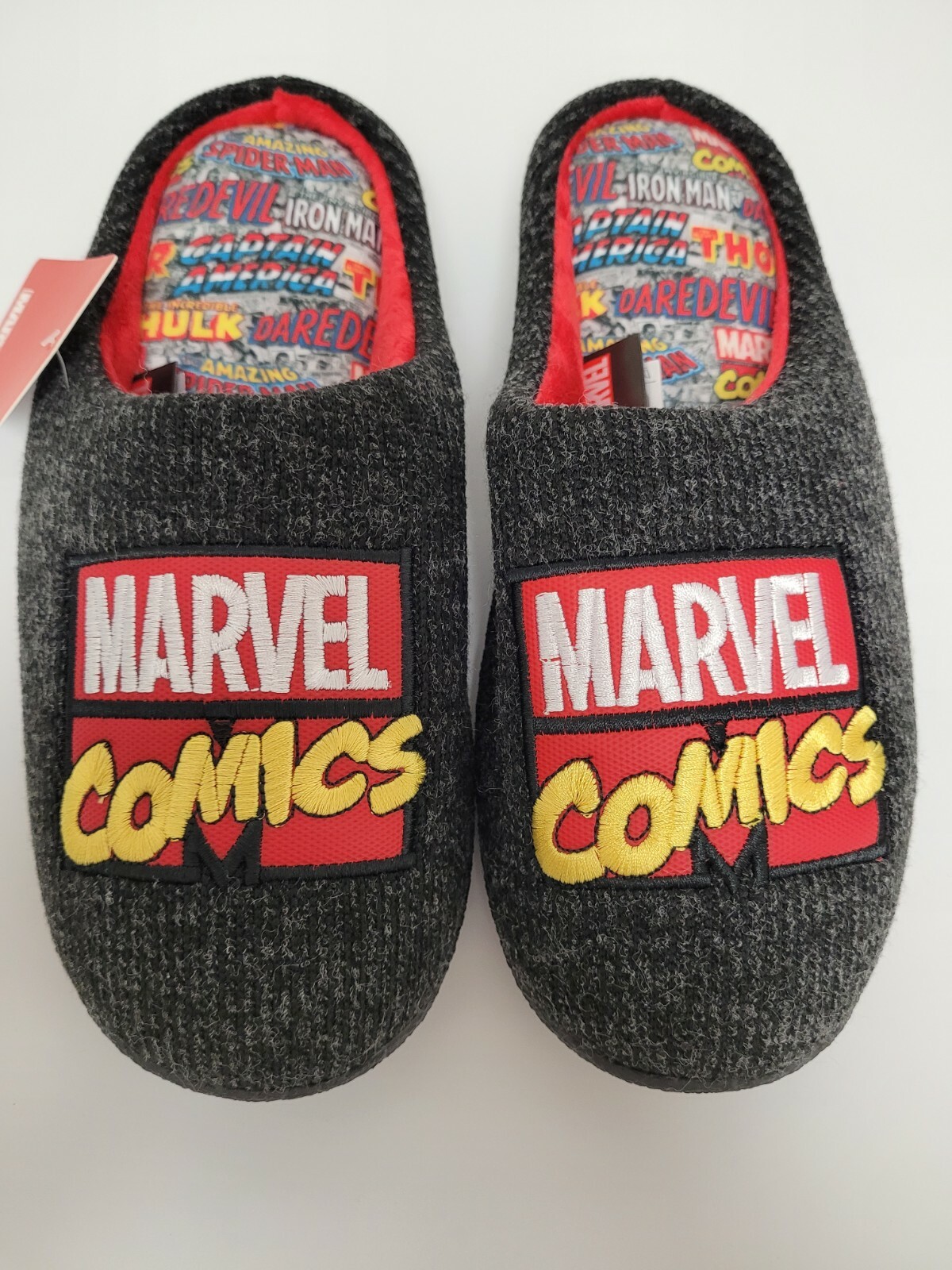 Marvel Comics "Logos" Adult Slip On Slippers Size US 8 / EU 41