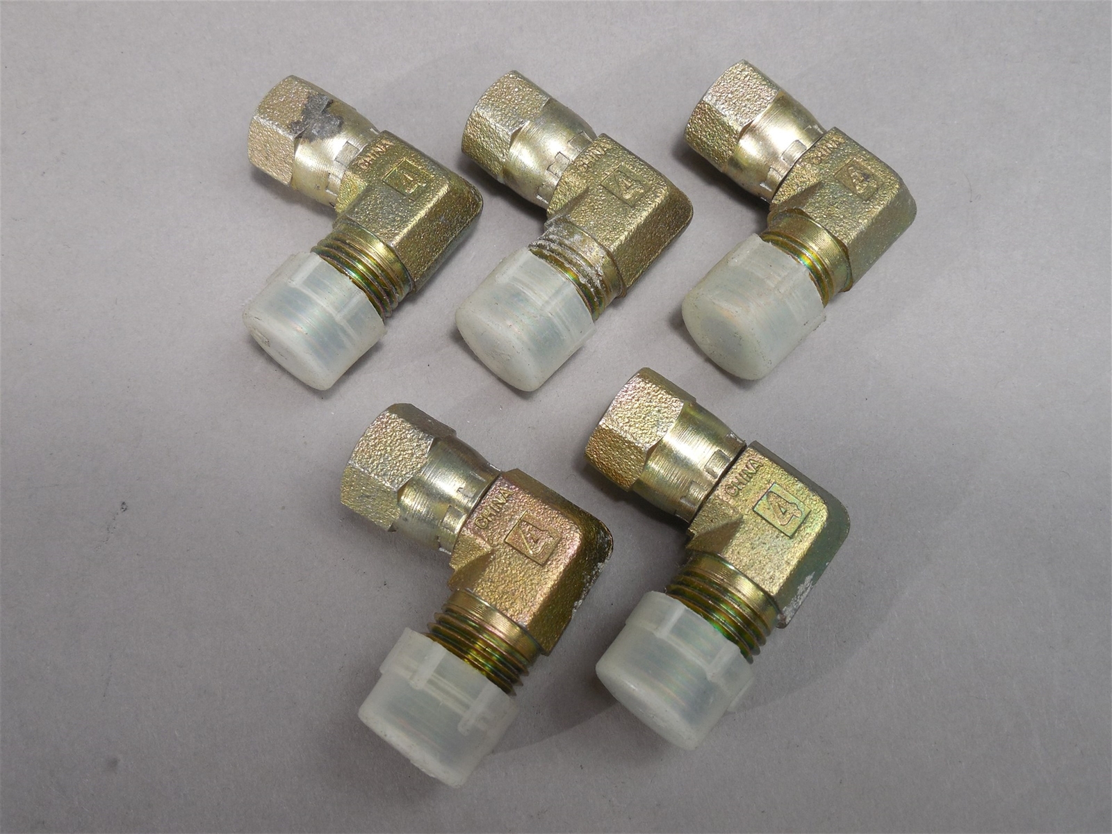 5pc 1/4" Male NPT Pipe x 1/4" Female JIC/AN -4 37° Swivel 90° Elbow Carbon Steel