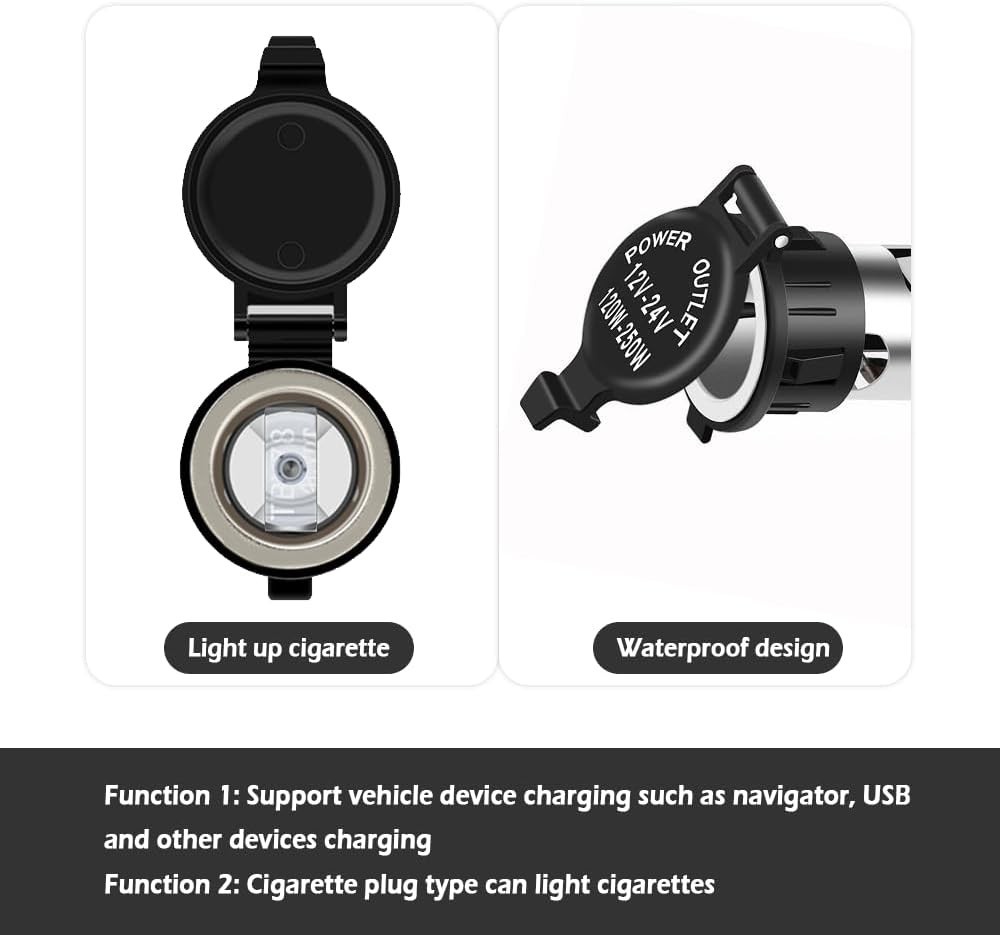 Heat Resistant Universal Cigarette Lighter Socket with Extension Cable Included