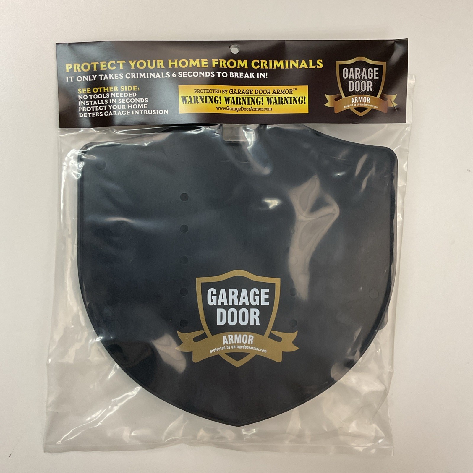 Garage Door Armor Home Security Crime Prevention Lock Black Shield
