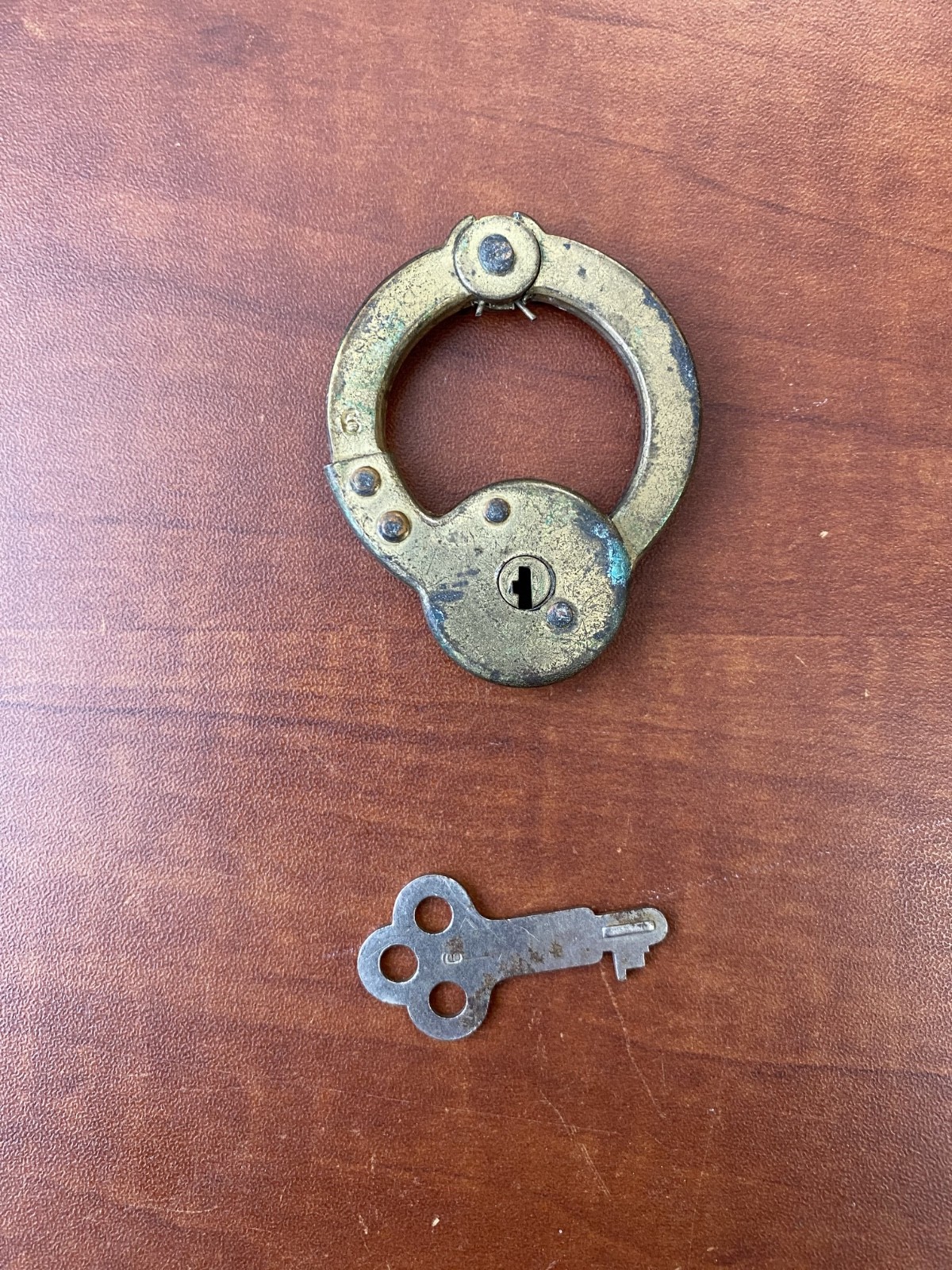 Russell & Irwin Antique Pad Lock w/key fully functional