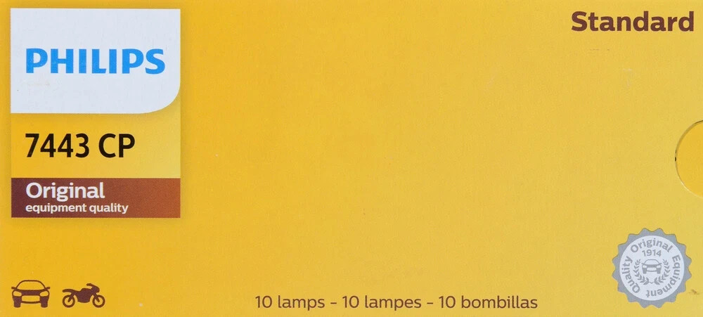 NEW Brake Light Bulb-Standard Replacement  Commercial 10  Pack Philips 7443CP