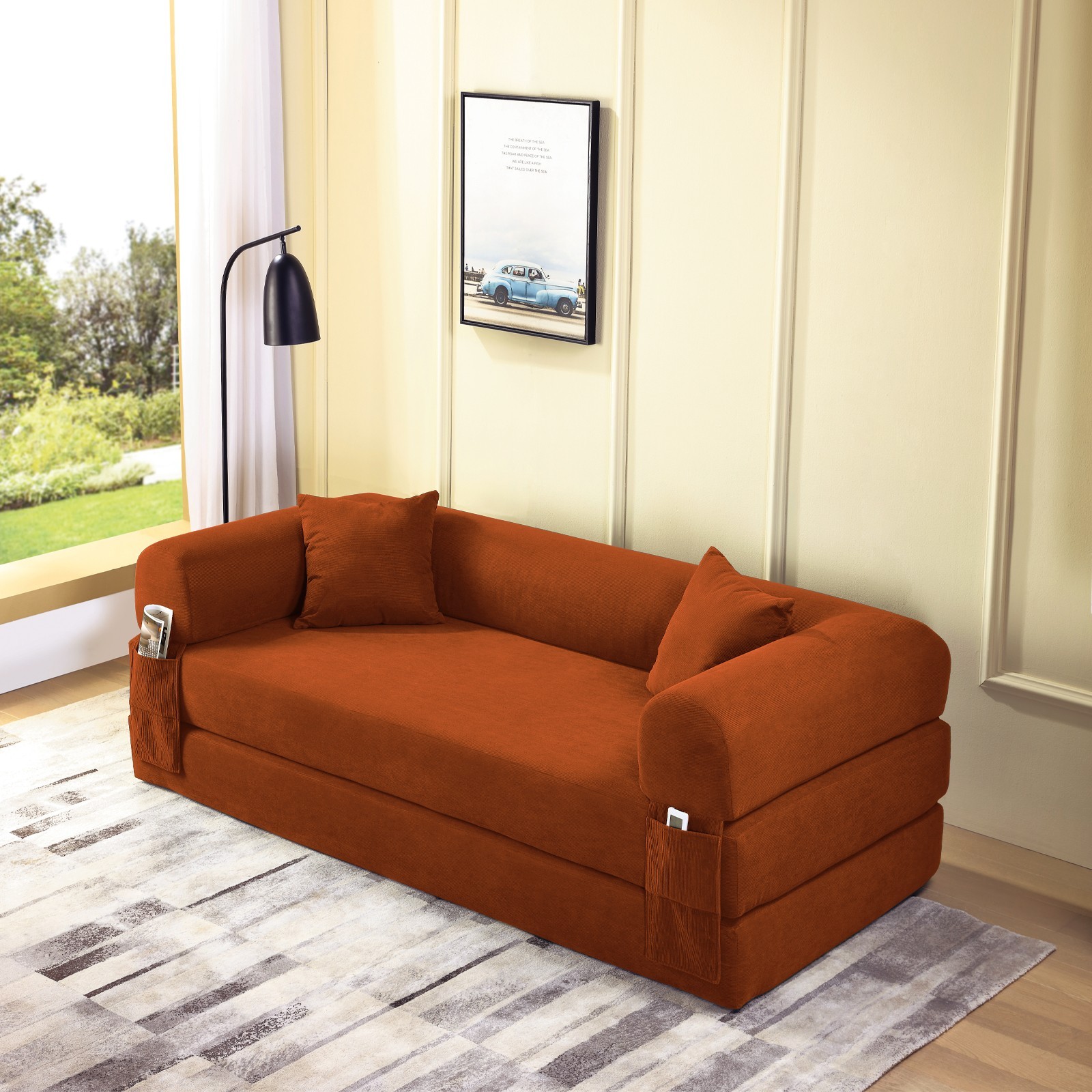 Convertible Sofa Bed,Floor Couch Foldable Sleeper Sofa for Living Room,Bedroom